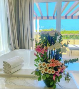 Guest room at the Grand at Moon Palace Resort Cancun.