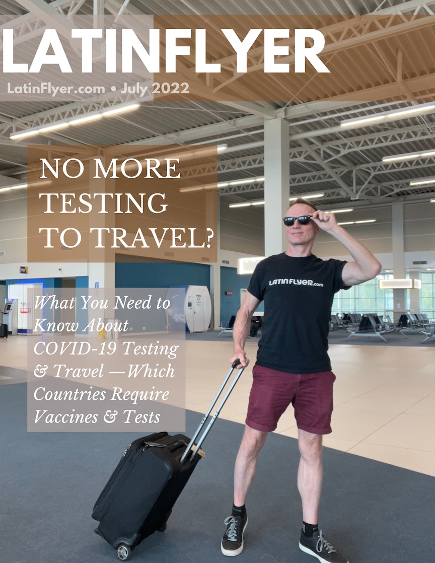 Travel blog cover addressing COVID-19 testing and vaccine requirements for international travel.