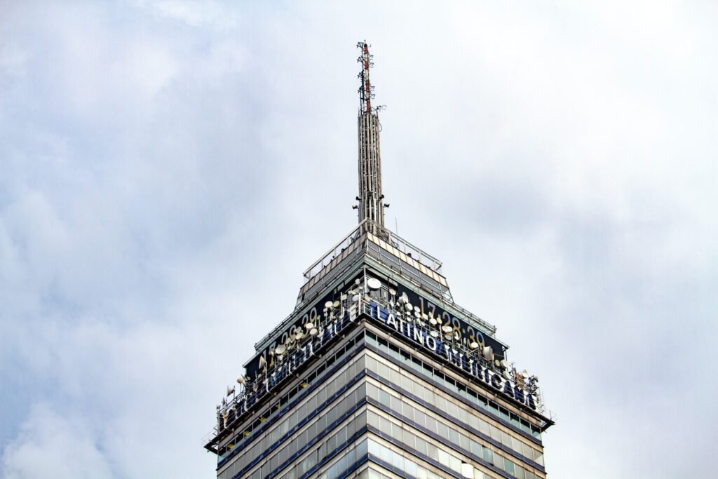 Peak of Torre Latinoamericana in Mexico City, Mexico